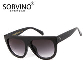 SORVINO Designer Women Pilot Shield Sunglasses Luxury Brand Oversized Flat Top Lady Bicolor Sun Glasses Big Shades Oculos SP80
